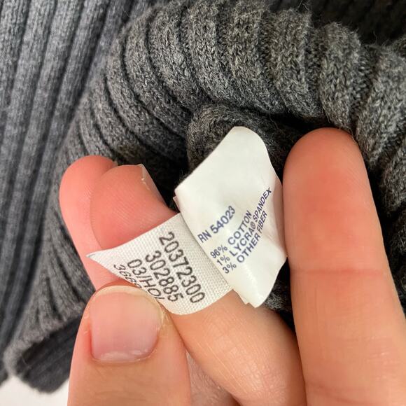 GAP | Vintage Sweater Turtleneck Gray Ribbed Knit Cotton Blend Stretch Womens XL - Picture 4 of 6